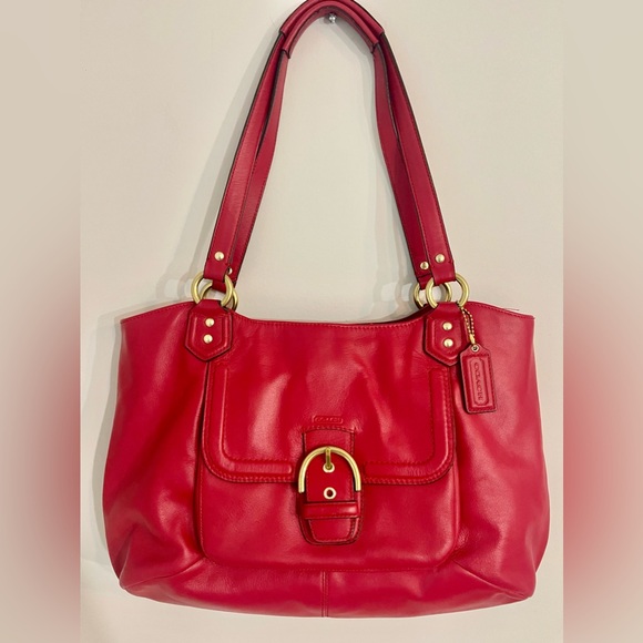 Coach Handbags - VINTAGE COACH Campbell Belle Carryall
Handbag Red Leather F24961